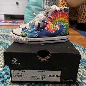 Kids high top converse tie dye